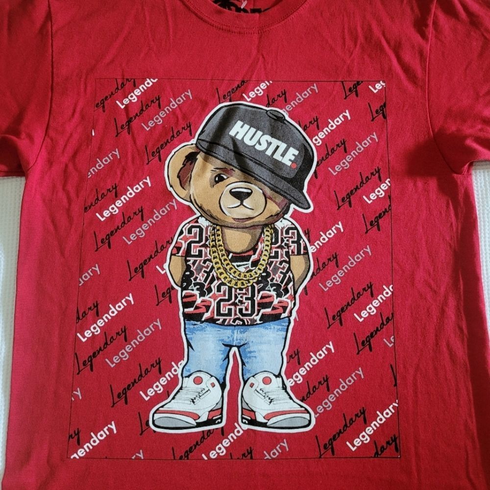 VIBES😎 Legendary Hustle Teddy Bear🧸 Graphic Tee👕 - NWOT - Picture 7 of 10
